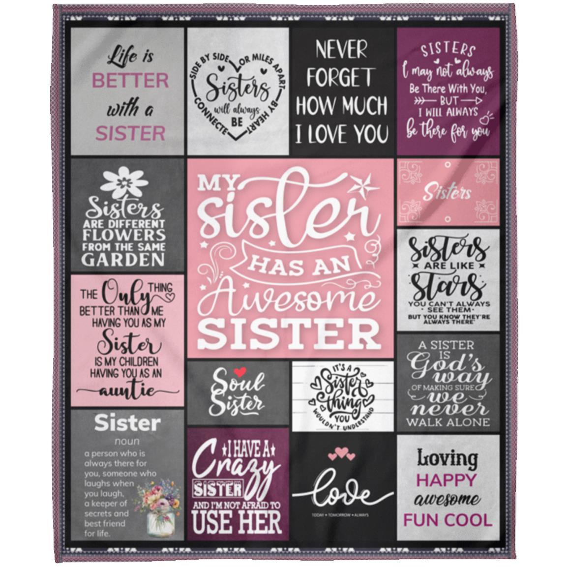 To My Sister Blanket,Custom Gift For Christmas or just say I love you