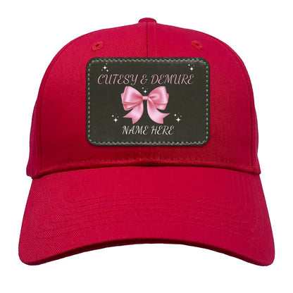 Customisable Cutesy and Demure Name Hat for the Fall season, Christmas season, Thanksgiving