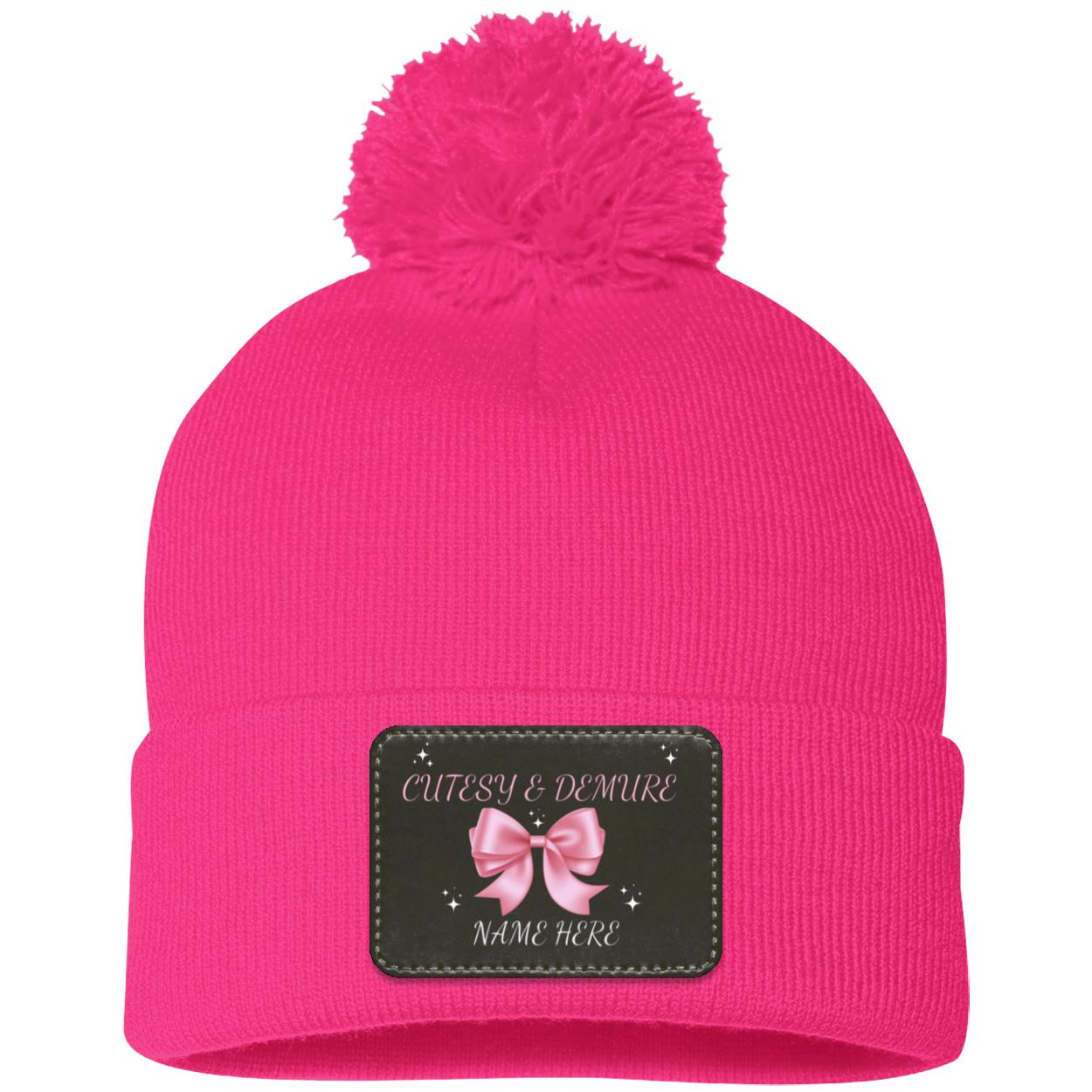 Customisable Cutesy and Demure Beanie Name Hat for the Fall season, Christmas season, Thanksgiving,