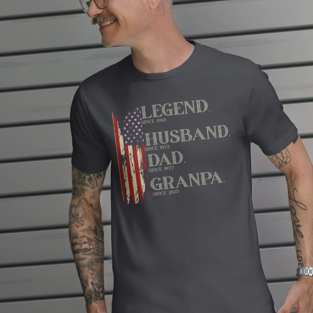 🏆 Personalized “Legend Husband Dad Papa” Shirt – Since [Your Year]