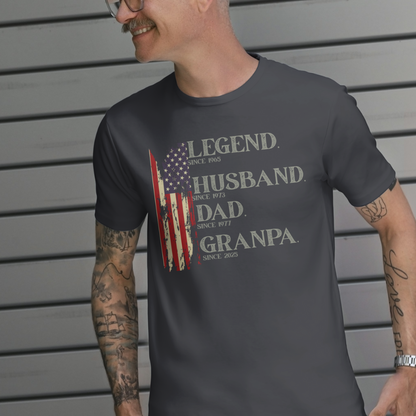 🏆 Personalized “Legend Husband Dad Papa” Shirt – Since [Your Year]