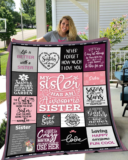To My Sister Blanket,Custom Gift For Christmas or just say I love you