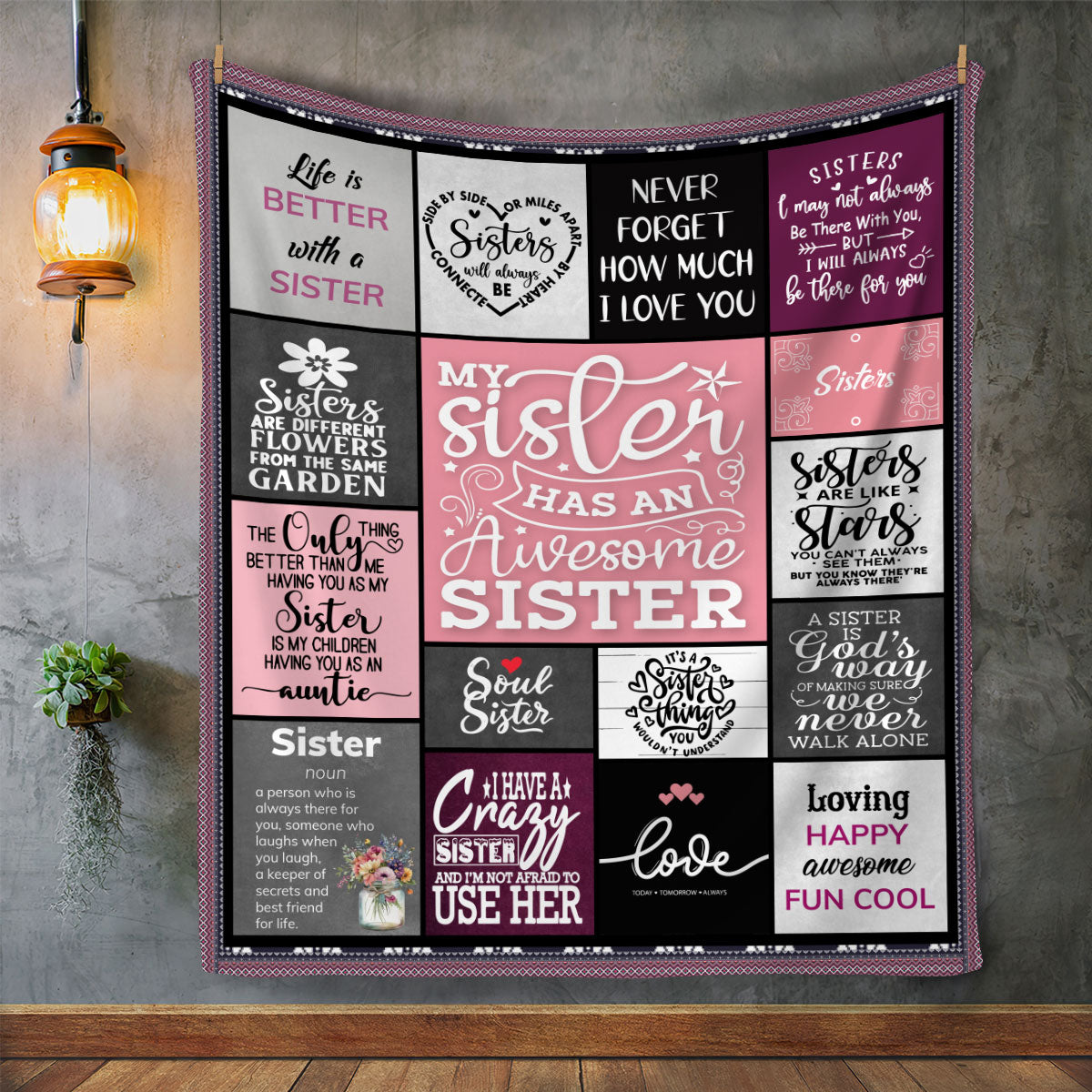 To My Sister Blanket,Custom Gift For Christmas or just say I love you