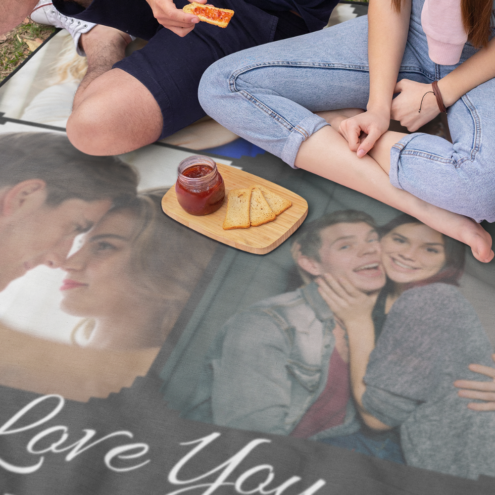 PERSONALIZED PHOTO BLANKET, I LOVE YOU GIFT