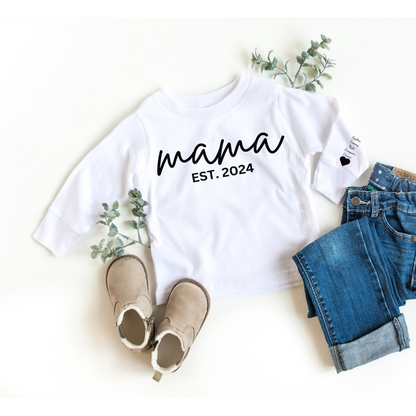 PERSONALIZED Mama Sweatshirt With Kids Names On Sleeve