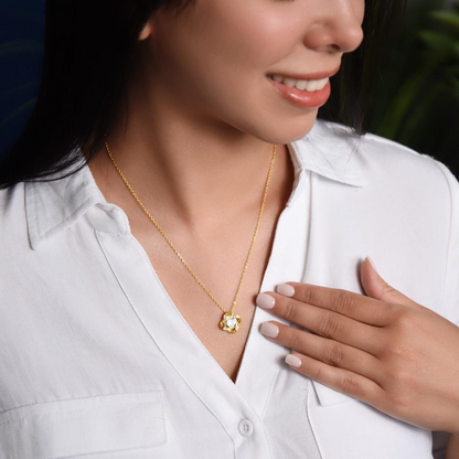 TO MY DAUGHTER, I WILL ALWAYS LOVE YOU! Love Knot Necklace (Yellow & White Gold)