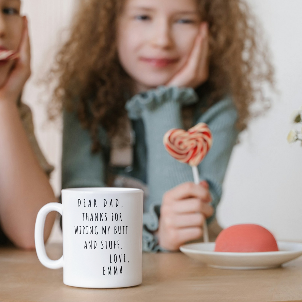 Personalized Fathers Day Gift From Daughter Custom Dad Mug From Son From Kids From Wife From Baby Girl 7 DADDY MUG 11oz White Mug