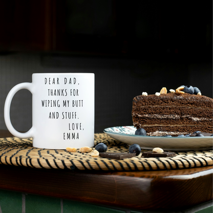 Personalized Fathers Day Gift From Daughter Custom Dad Mug From Son From Kids From Wife From Baby Girl 7 DADDY MUG 11oz White Mug