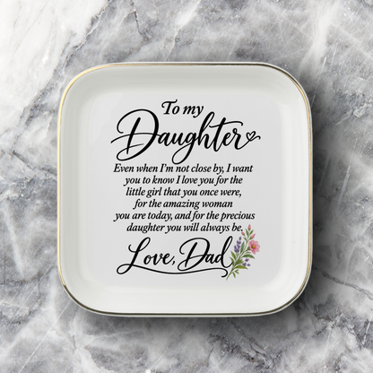 To My Daughter Trinket Dish – Floral Keepsake Gift for Daughter