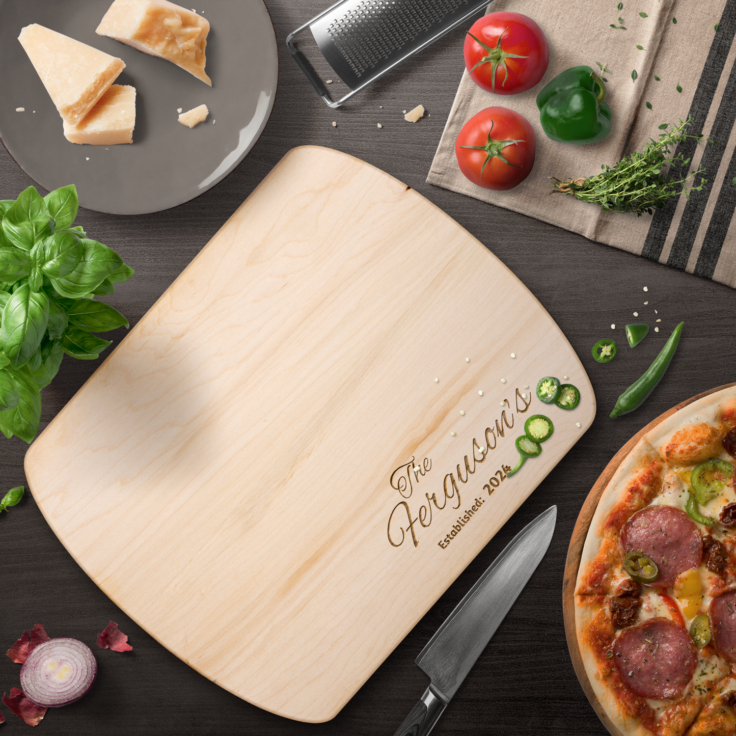 Personalized Cutting Board Wedding Gift, Bamboo Charcuterie Board, Unique Valentines Day Gift, Bridal Shower, Engraved Engagement Present, Personalized Hardwood Oval Cutting board