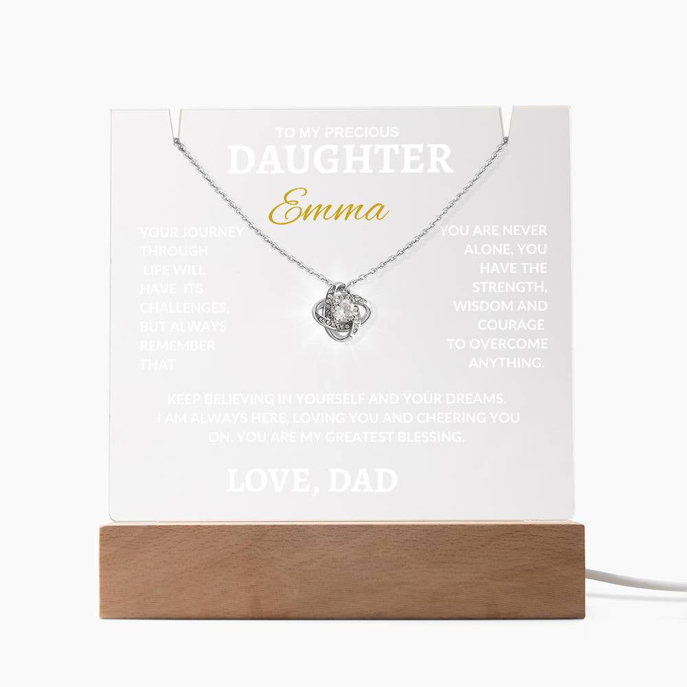 "TO MY PERICOUS DAUGHTER" Keepsake Acrylic Bundle (Love Knot)