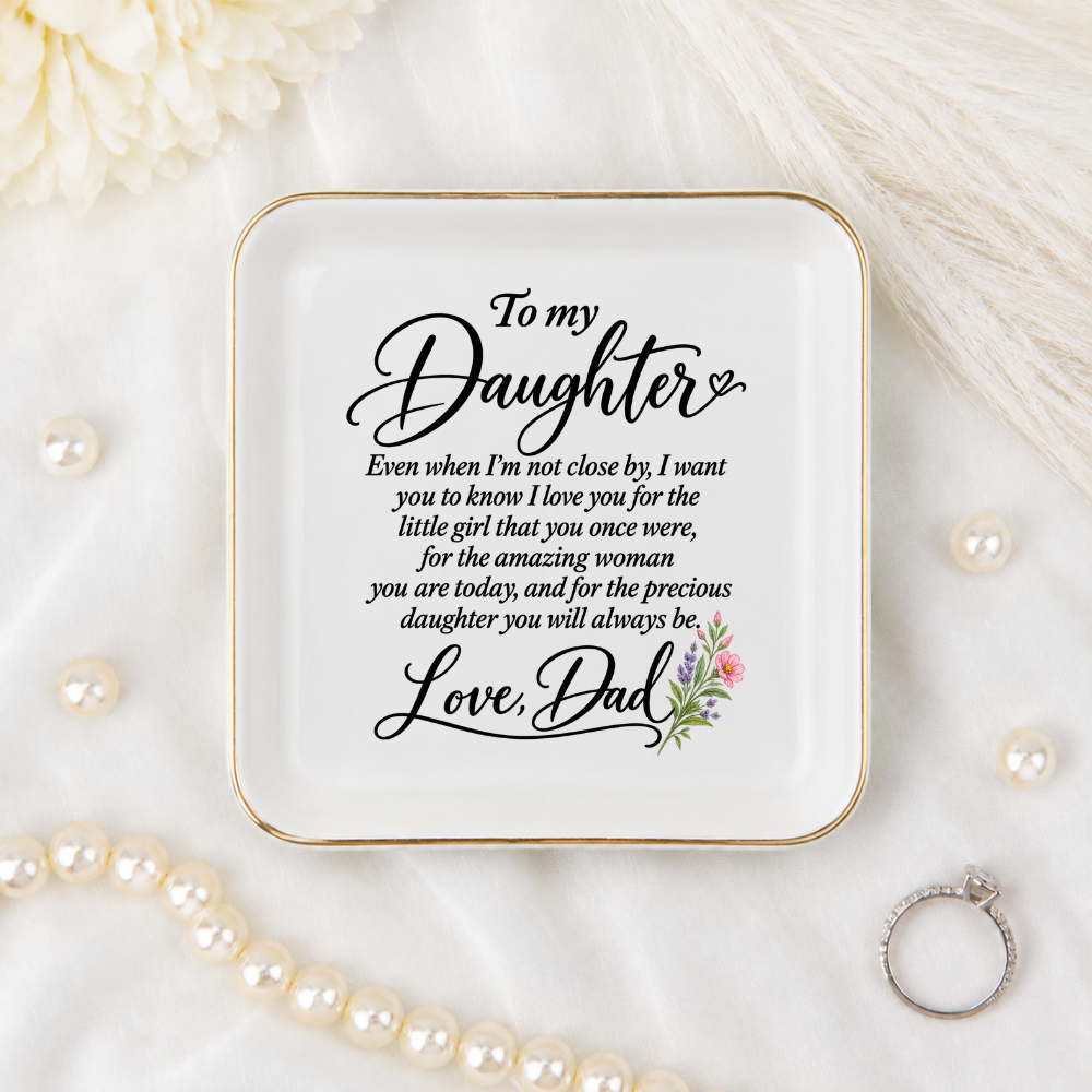 To My Daughter Trinket Dish – Floral Keepsake Gift for Daughter
