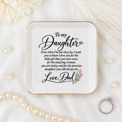 To My Daughter Trinket Dish – Floral Keepsake Gift for Daughter