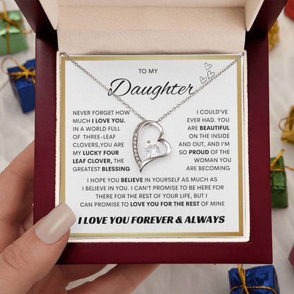 TO MY DAUGHTER FOREVER LOVE NECKLACE WITH MESSAGE CARD