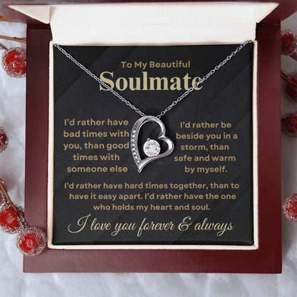 Beautiful to my soulmate forever love necklace