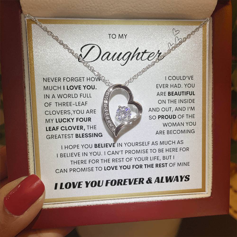 TO MY DAUGHTER FOREVER LOVE NECKLACE WITH MESSAGE CARD