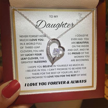 TO MY DAUGHTER FOREVER LOVE NECKLACE WITH MESSAGE CARD