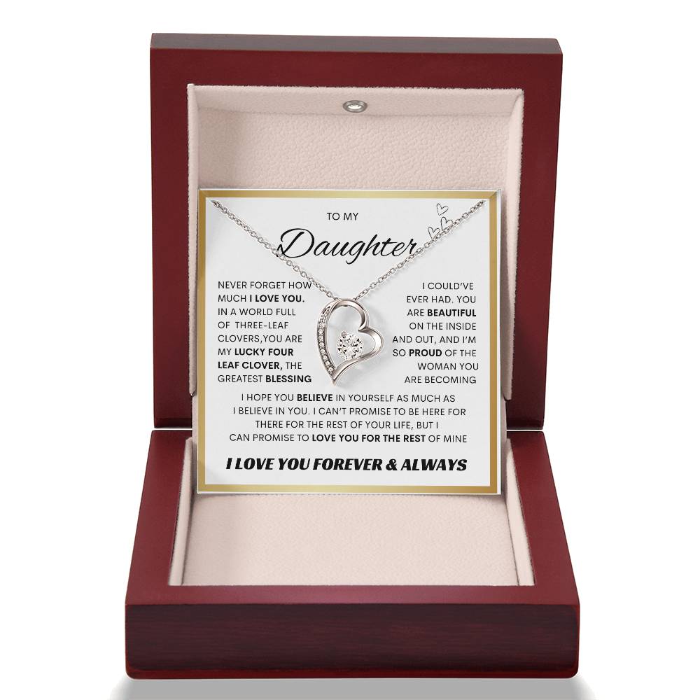 TO MY DAUGHTER FOREVER LOVE NECKLACE WITH MESSAGE CARD