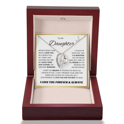 TO MY DAUGHTER FOREVER LOVE NECKLACE WITH MESSAGE CARD
