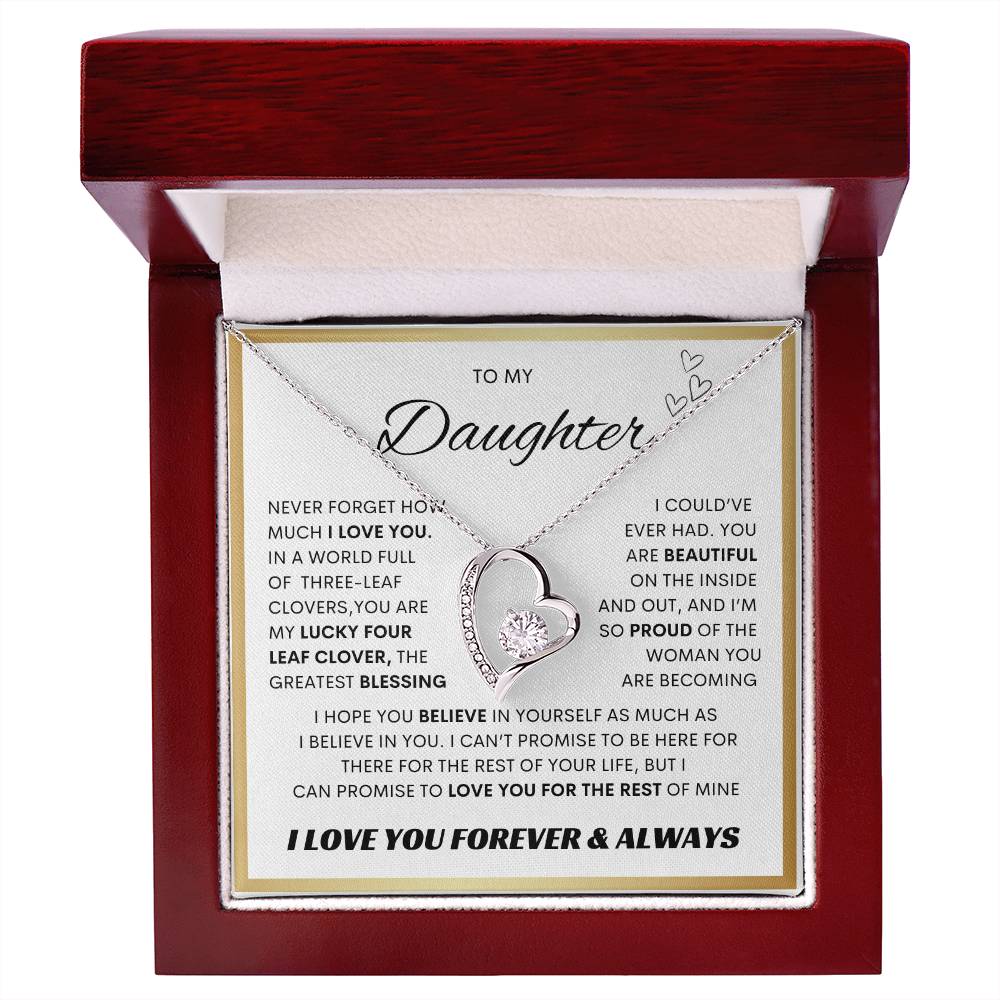 TO MY DAUGHTER FOREVER LOVE NECKLACE WITH MESSAGE CARD