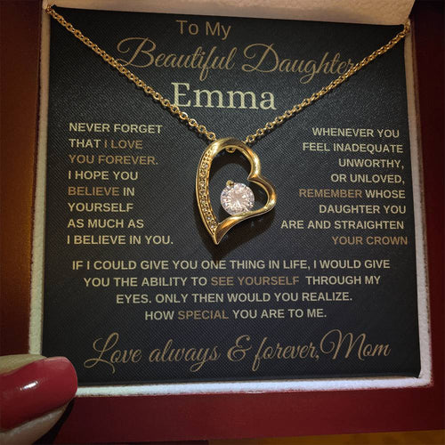 Beautiful to my daughter love knot necklace