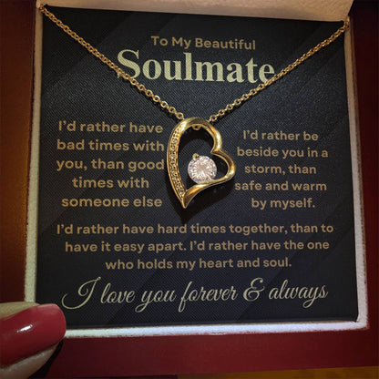 Beautiful to my soulmate forever love necklace