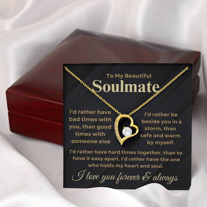Beautiful to my soulmate forever love necklace