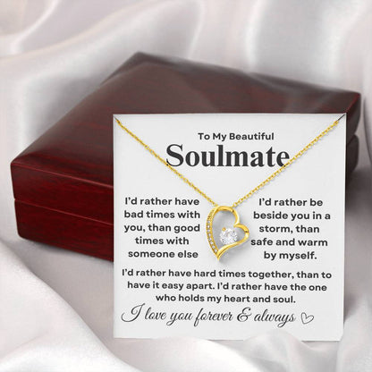 Beautiful Soulmate forever love necklace