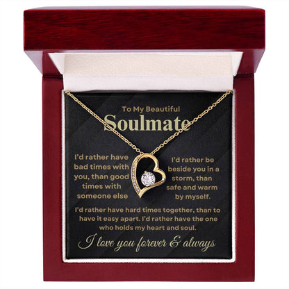 Beautiful to my soulmate forever love necklace