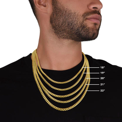 Classic Stainless Steel Cuban Link Chain With Luxury Gift Box and Message Card
