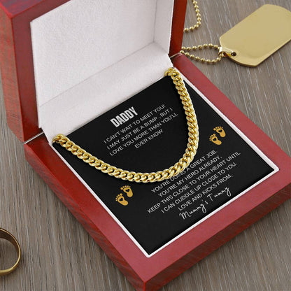 Daddy To Be Necklace, First Time Dad Gift with Message Card, Gift Box, New Dad Gift From Wife & Baby Bump