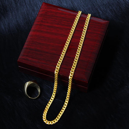 Daddy To Be Necklace, First Time Dad Gift, Cuban Chain, Message Card, Gift Box, New Dad Gift From Wife & Baby Bump