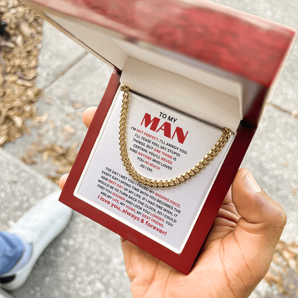 Classic Stainless Steel Cuban Link Chain With Luxury Gift Box and Message Card