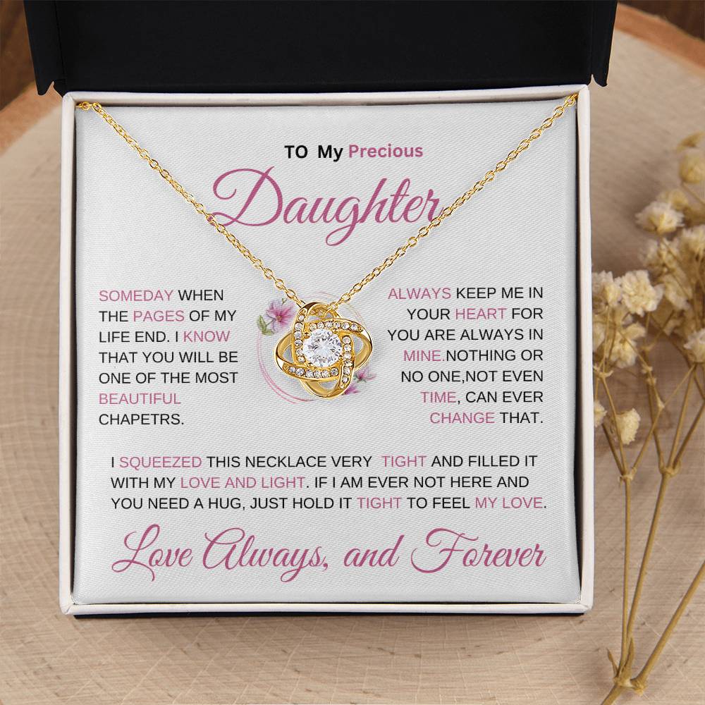 SAY IT ALL WITH THIS BEAUTIFUL LOVE KNOT NECKLACE FOR YOUR DAUGTHER'S GRADUATION, BIRTHDAY OR JUST SAY I LOVE YOU!!!