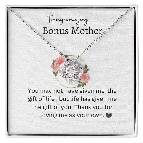 Gift For Bonus Mom   "You are amazing" Love Knot Necklace perfect for mother's day or just show your appreciation