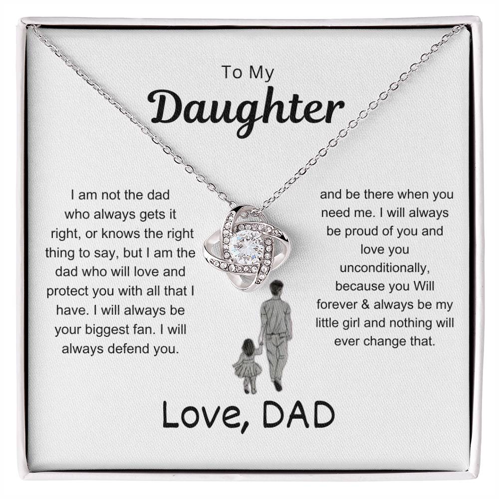 SAY IT ALL WITH THIS BEAUTIFUL   ELLEGANT LOVE KNOT NECKLACE FOR DAUGHTER