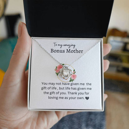 Gift For Bonus Mom   "You are amazing" Love Knot Necklace perfect for mother's day or just show your appreciation