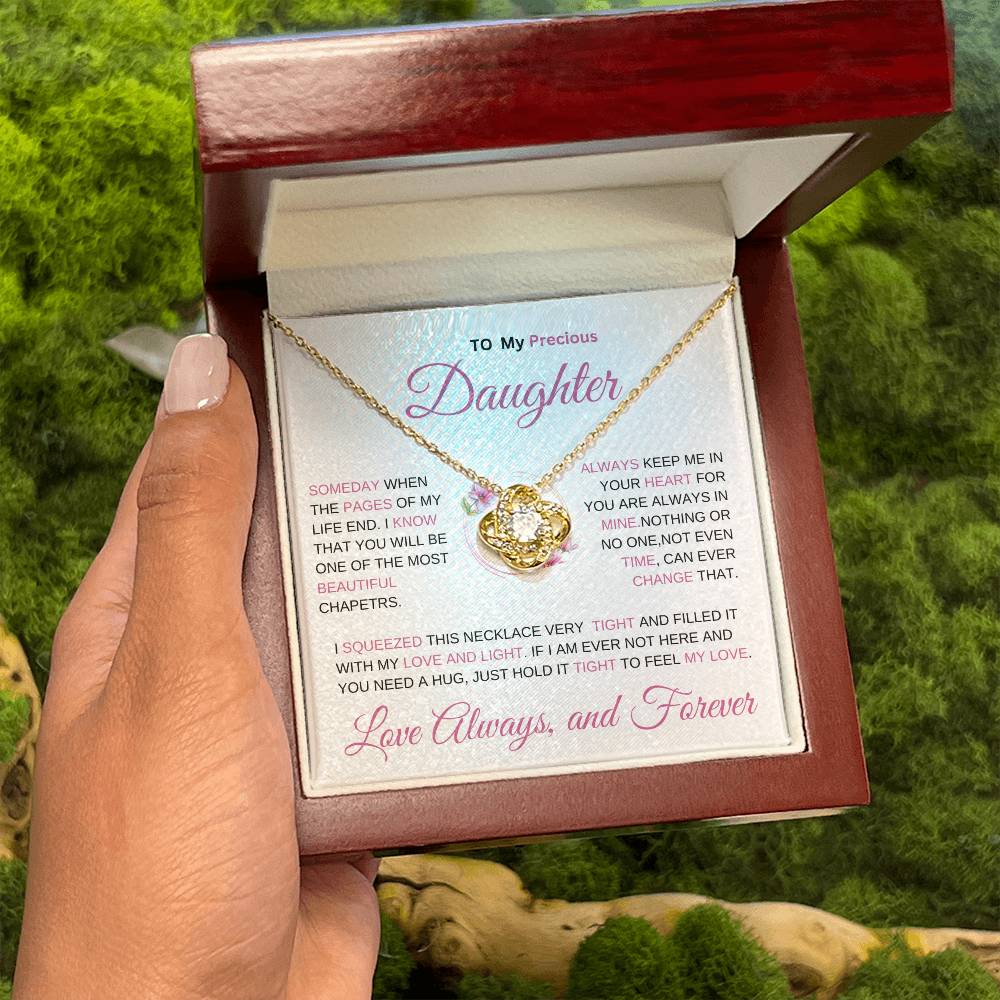 SAY IT ALL WITH THIS BEAUTIFUL LOVE KNOT NECKLACE FOR YOUR DAUGTHER'S GRADUATION, BIRTHDAY OR JUST SAY I LOVE YOU!!!