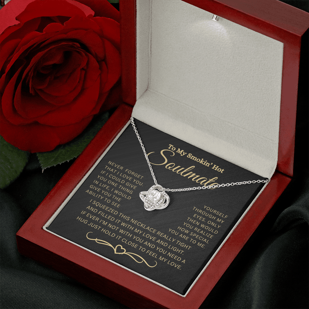 BEAUTIFUL "TO MY SMOKIN' HOT WIFE" LOVE KNOT NECKLACE 🥰