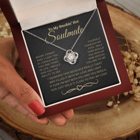 BEAUTIFUL "TO MY SMOKIN' HOT WIFE" LOVE KNOT NECKLACE 🥰