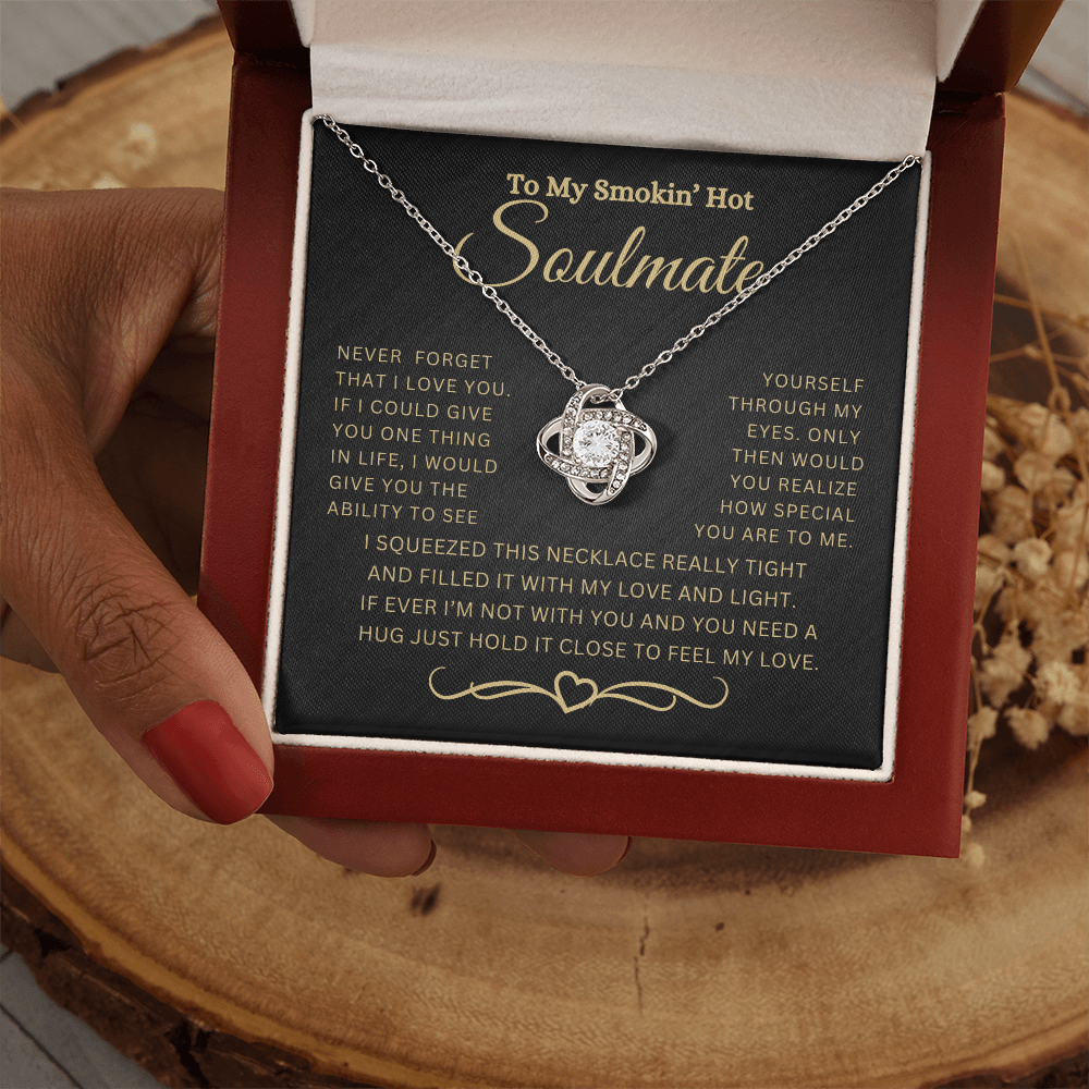 BEAUTIFUL "TO MY SMOKIN' HOT WIFE" LOVE KNOT NECKLACE 🥰