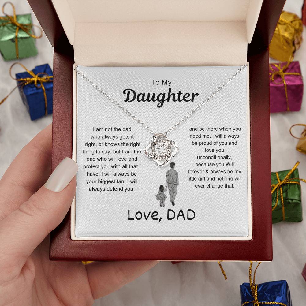 SAY IT ALL WITH THIS BEAUTIFUL   ELLEGANT LOVE KNOT NECKLACE FOR DAUGHTER