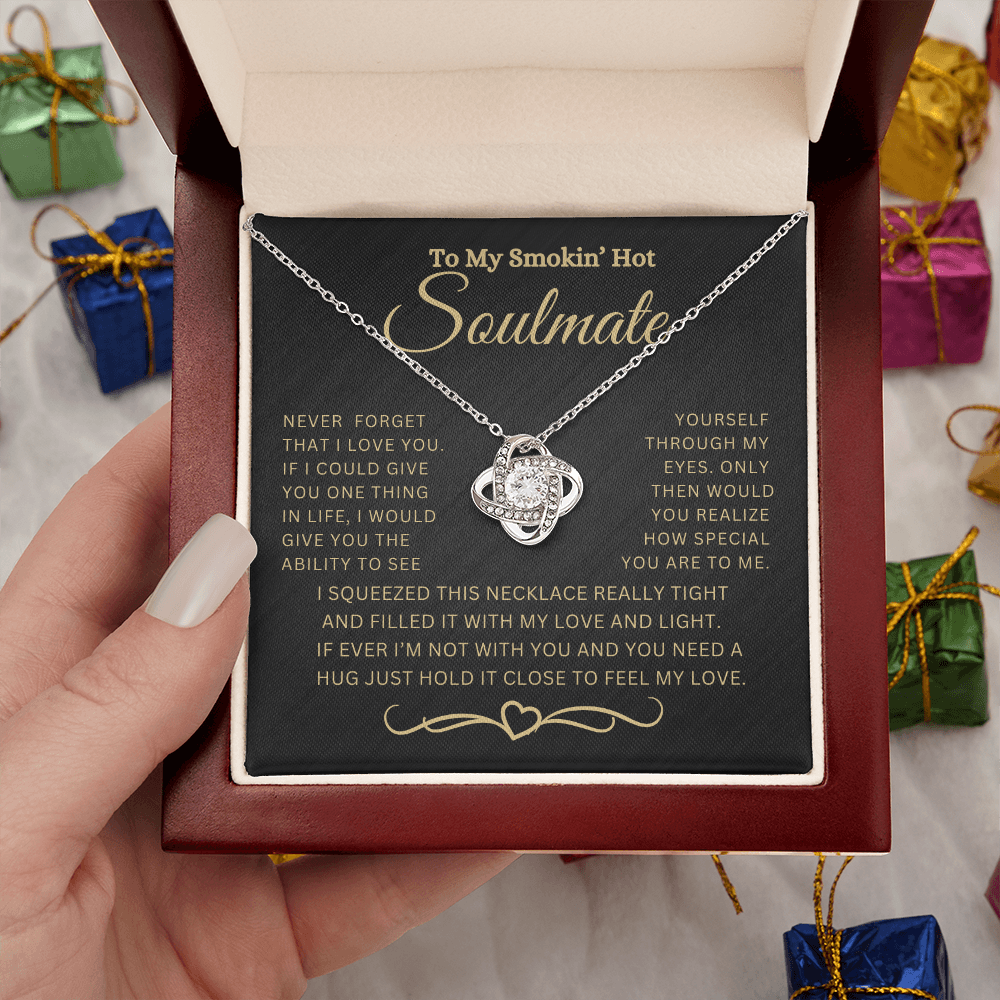 BEAUTIFUL "TO MY SMOKIN' HOT WIFE" LOVE KNOT NECKLACE 🥰