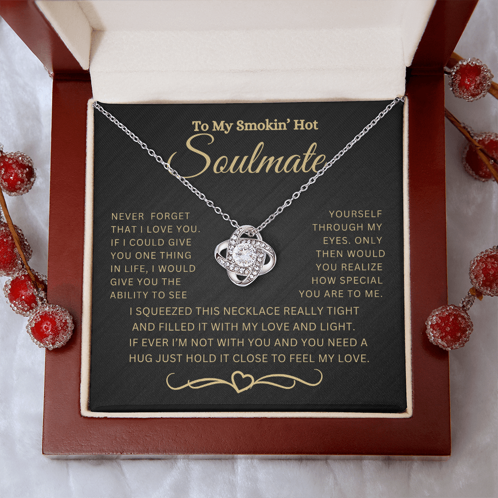 BEAUTIFUL "TO MY SMOKIN' HOT WIFE" LOVE KNOT NECKLACE 🥰