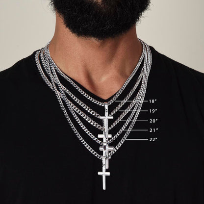 Cross Necklace For My Dad - Stainless Steel Chain & Stainless Steel Cross - Father's Day Christmas Gift OR ANY OCCASION!!