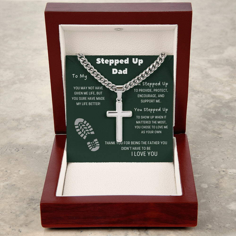 Cross Necklace For My Dad - Stainless Steel Chain & Stainless Steel Cross - Father's Day Christmas Gift OR ANY OCCASION!!