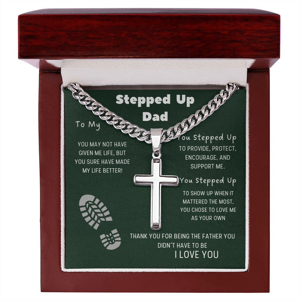 Cross Necklace For My Dad - Stainless Steel Chain & Stainless Steel Cross - Father's Day Christmas Gift OR ANY OCCASION!!