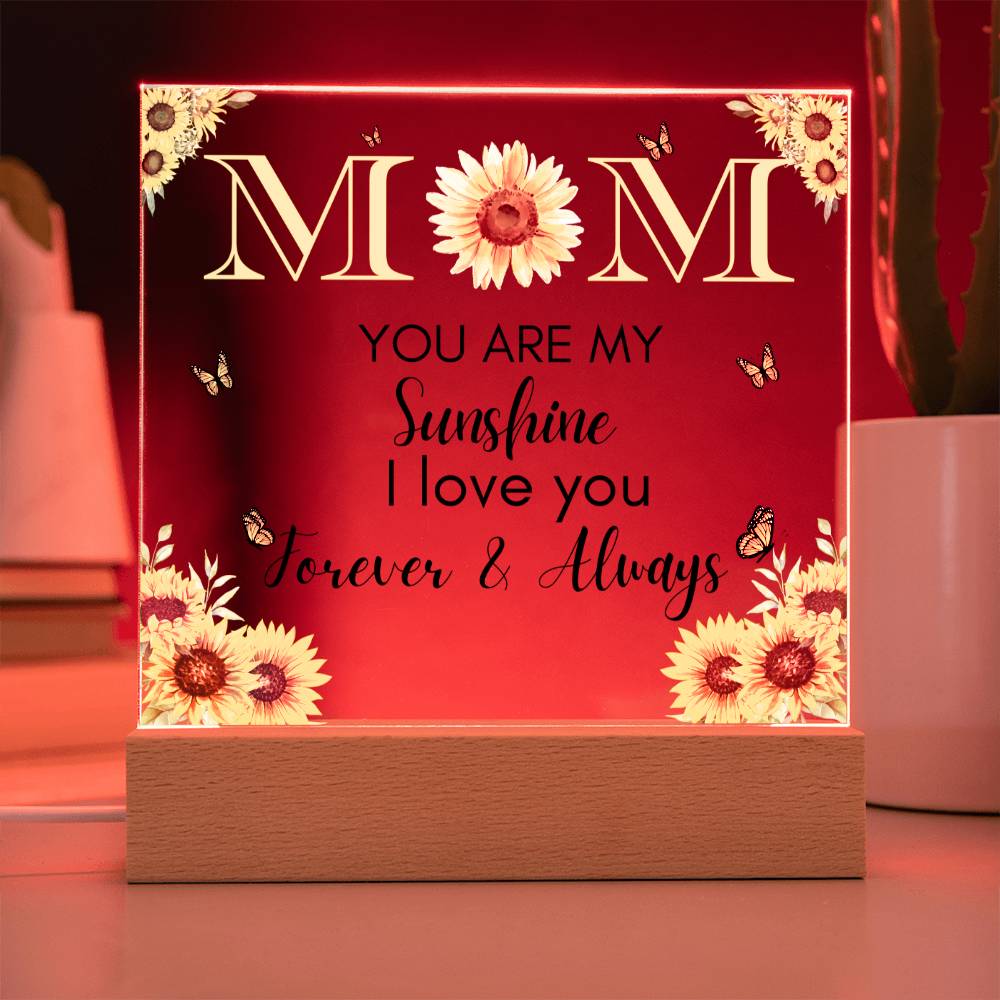 Acrylic Square Plaque Gift, Birthday Mother's Day Christmas Thanksgiving Gifts For Mom