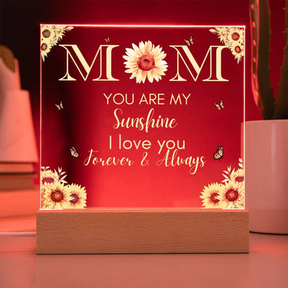 Acrylic Square Plaque for Mom, excellent for Mother's Day, Birthday, Thanksgiving, or just say "I LOVE YOU"!!!