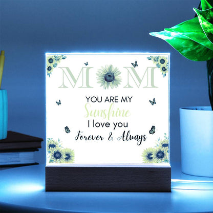 Acrylic Square Plaque Gift, Excellent for Mother's Day, Christmas, Thanksgiving or just say I Love You